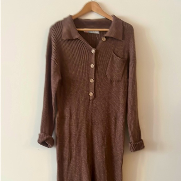 Free People Elegant Brown Ribbed Romber - Picture 6 of 14